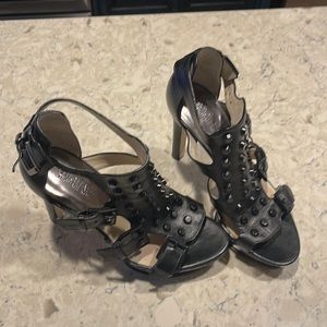 Michael kors black studded heels